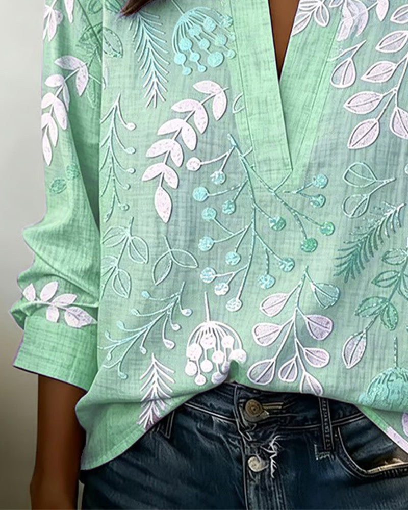 Chemisier Femme Imprimé Floral Col V Coupe Fluide Élégante