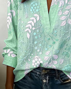 Chemisier Femme Imprimé Floral Col V Coupe Fluide Élégante