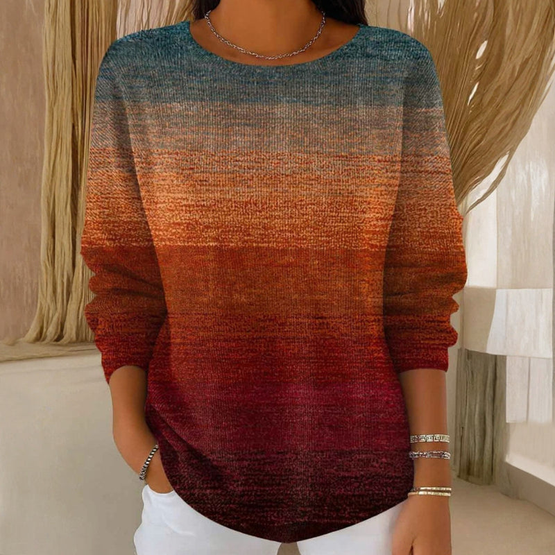 Pull dégradé doux à col rond pour un style élégant et confortable