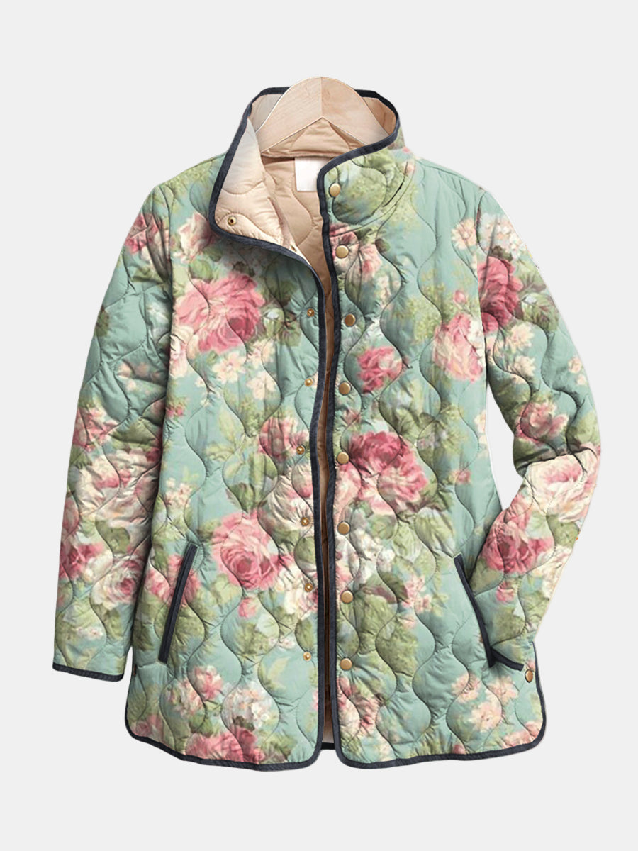 Claire | Veste matelassée aux roses anciennes