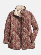 Sophie | Veste matelassée damassée prune