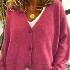 Cardigan femme en maille douce à boutons