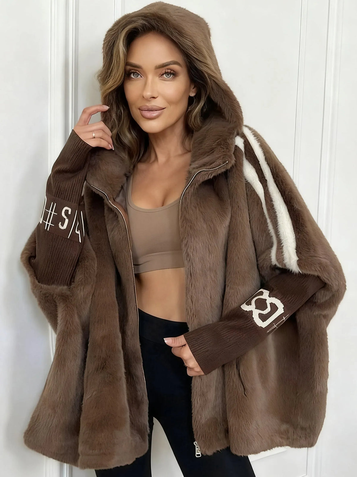 Manteau long en fausse fourrure femme – Oversize, chaud et élégant