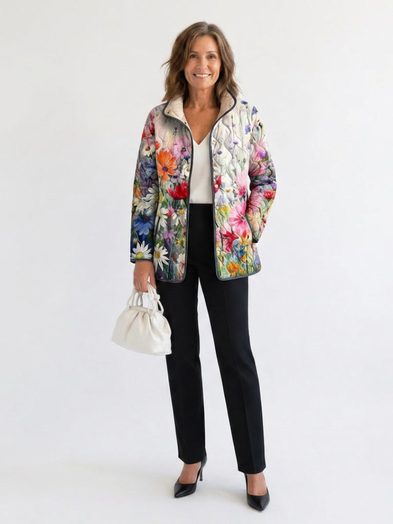 Manon | Veste matelassée à fleurs des champs