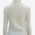 Pull à col drapé pour femme doux et élégant au quotidien