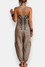Combinaison femme bohème brodée avec poches pratiques