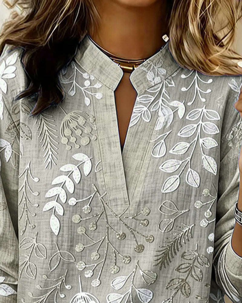 Chemisier Femme Imprimé Floral Col V Coupe Fluide Élégante