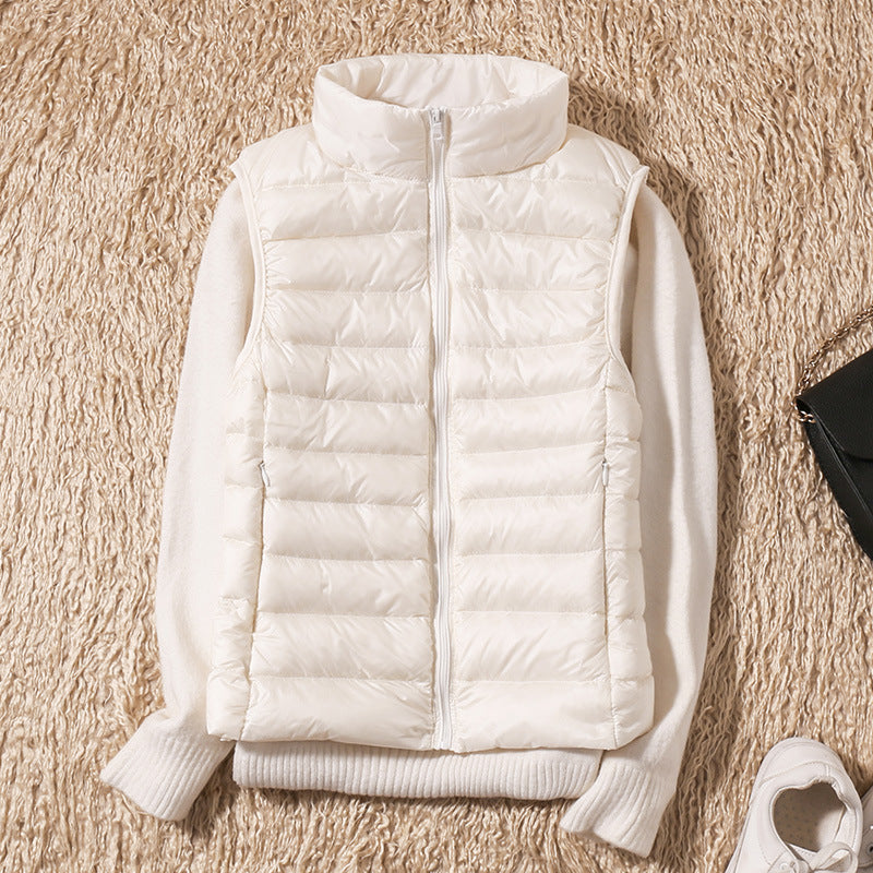Gilet léger plissé femme – Rembourrage en plumes, élégant