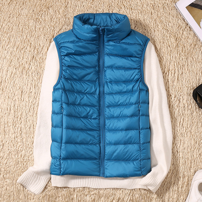 Gilet léger plissé femme – Rembourrage en plumes, élégant