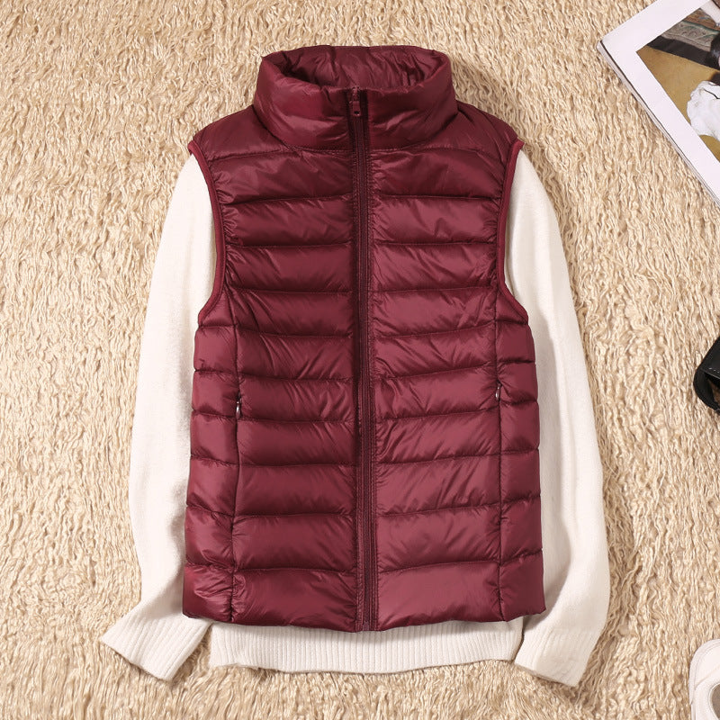 Gilet léger plissé femme – Rembourrage en plumes, élégant
