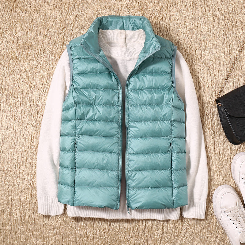 Gilet léger plissé femme – Rembourrage en plumes, élégant