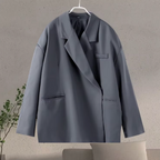 Blazer femme oversize manches longues coupe structurée fermeture boutonnée bureau