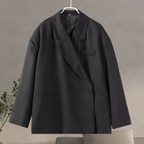 Blazer femme oversize manches longues coupe structurée fermeture boutonnée bureau