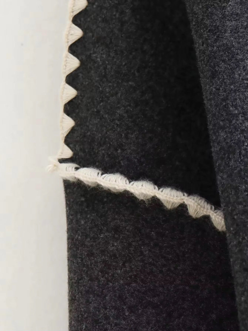 Manteau en laine tweed femme – Col rond, coupe ample