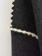 Manteau en laine tweed femme – Col rond, coupe ample