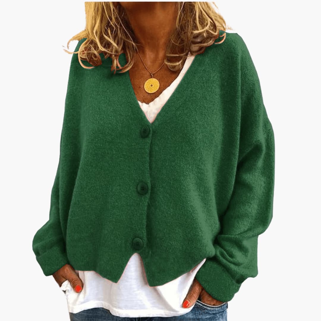 Cardigan femme en maille douce à boutons