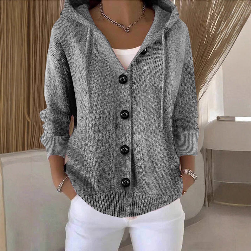 Cardigan ample femme en tricot avec capuche – doux, chaud et élégant pour le quotidien