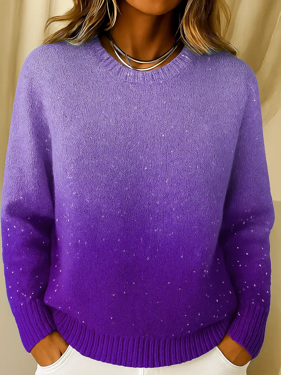 Pull en tricot dégradé ombré pour femme doux et élégant