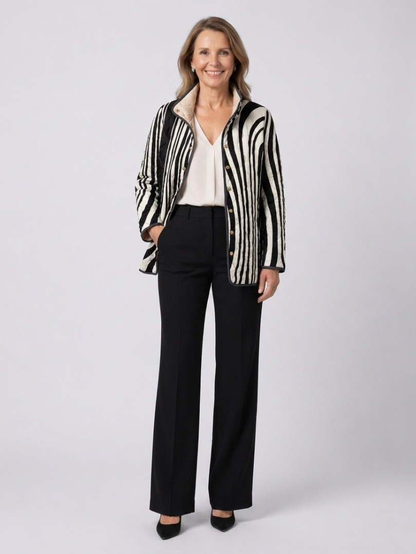 Sylvie | Veste matelassée à imprimé zébré
