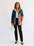 Camille | Veste matelassée à fleurs peintes