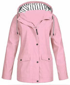 Veste imperméable femme à capuche avec poches pratiques