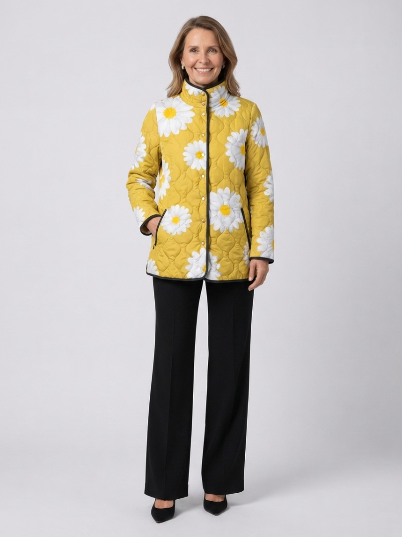 Élise | Veste matelassée aux marguerites