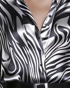 Chemise femme imprimée col V | Élégante & confortable