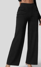Jean Femme Taille Haute Jambe Large Denim Extensible Coupe Moderne