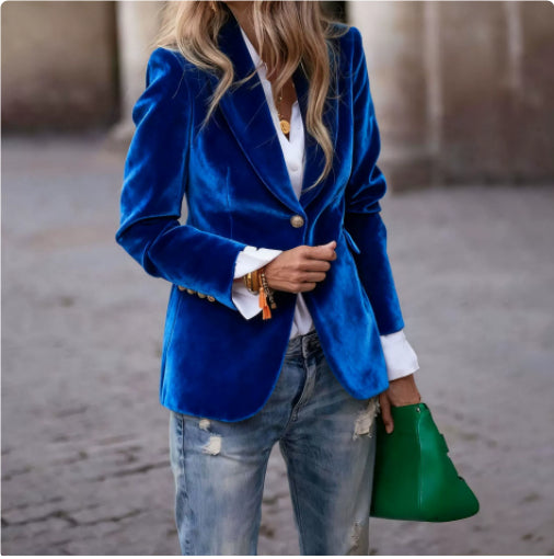 Blazer en Velours Femme – Élégance Chic et Raffinée