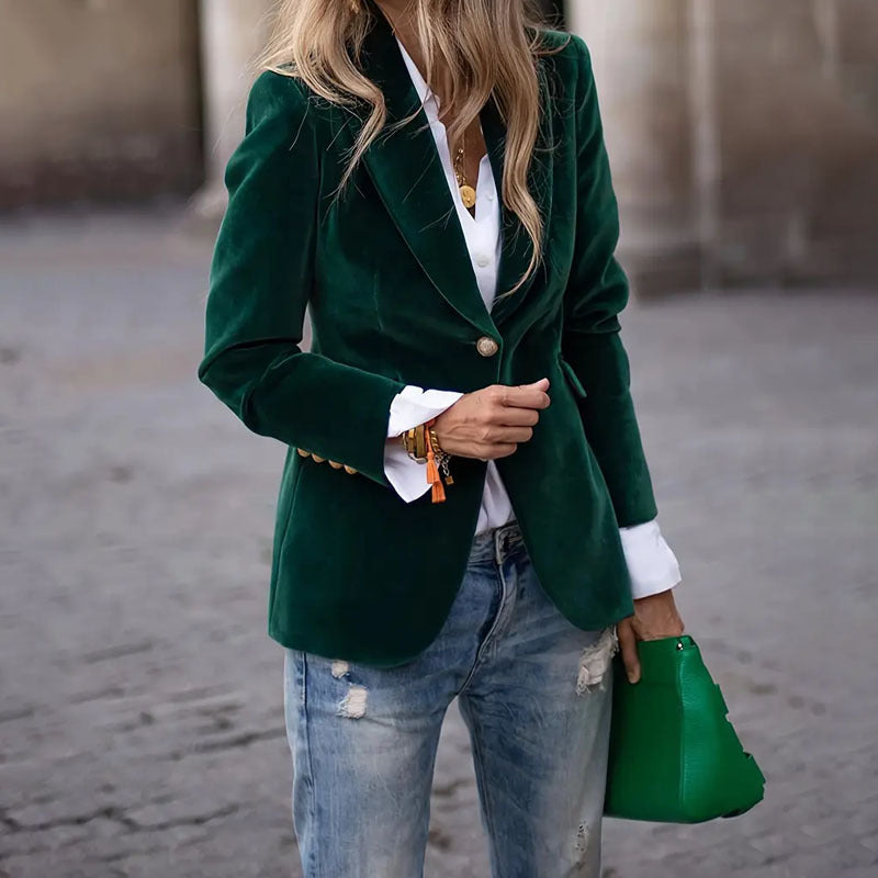 Blazer en Velours Femme – Élégance Chic et Raffinée