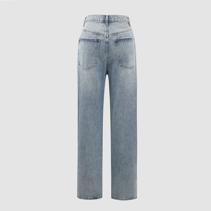 Jean Wide-Leg à Taille Croisée – Coupe Moderne et Élégante