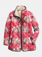 Christine | Veste matelassée aux roses poudrées