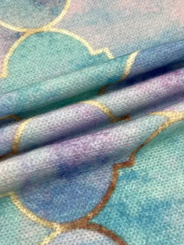 Pull en maille multicolore à col haut pour femme doux et élégant