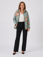 Mathilde | Veste matelassée aux roses céladon