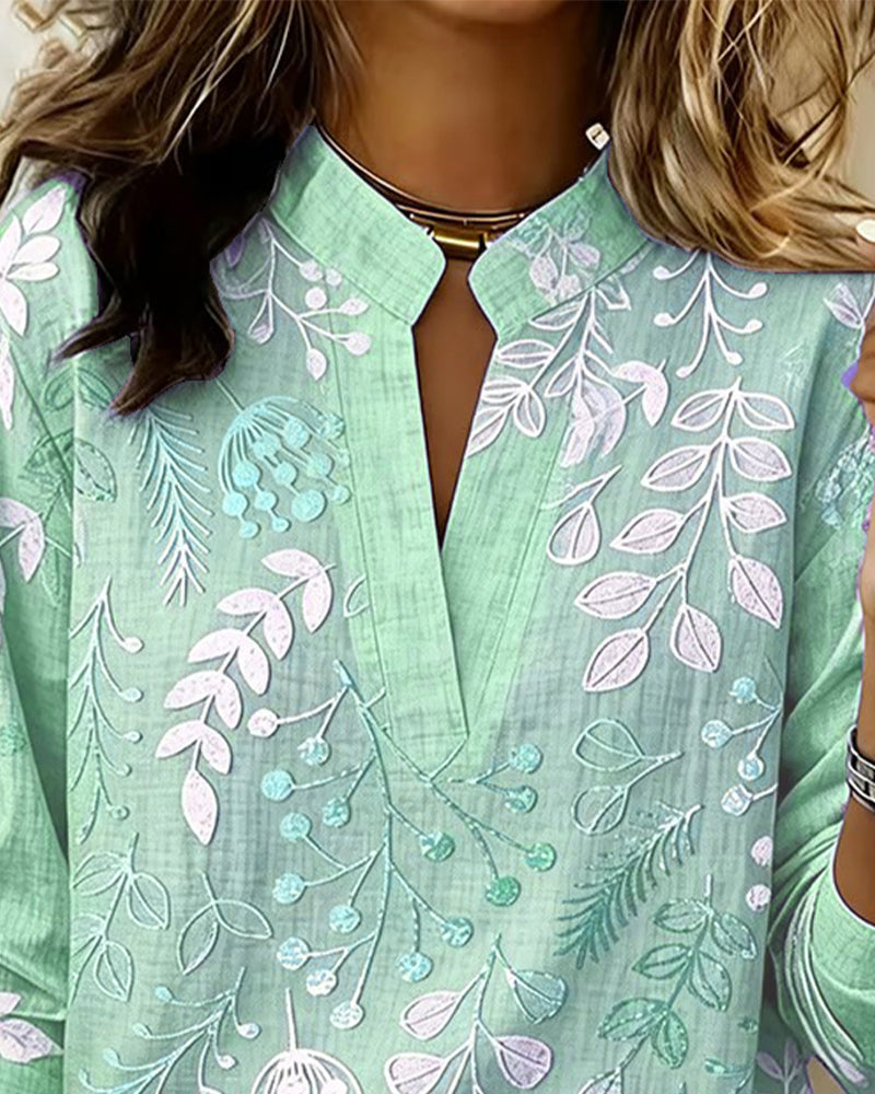 Chemisier Femme Imprimé Floral Col V Coupe Fluide Élégante