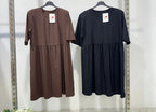 Robe femme courte fluide manches courtes coupe ample – décontractée chic