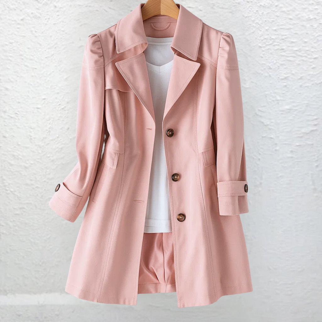 Manteau Trench Femme Élégant Vintage Coupe Ajustée Style Intemporel