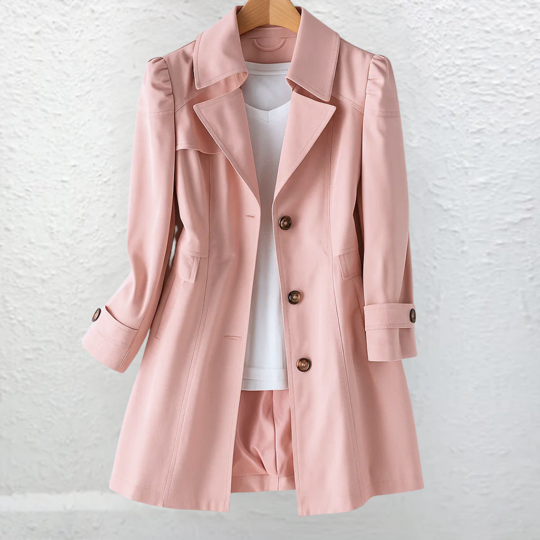 Trench Femme Vintage Coupe Cintrée Élégante Mi-Saison