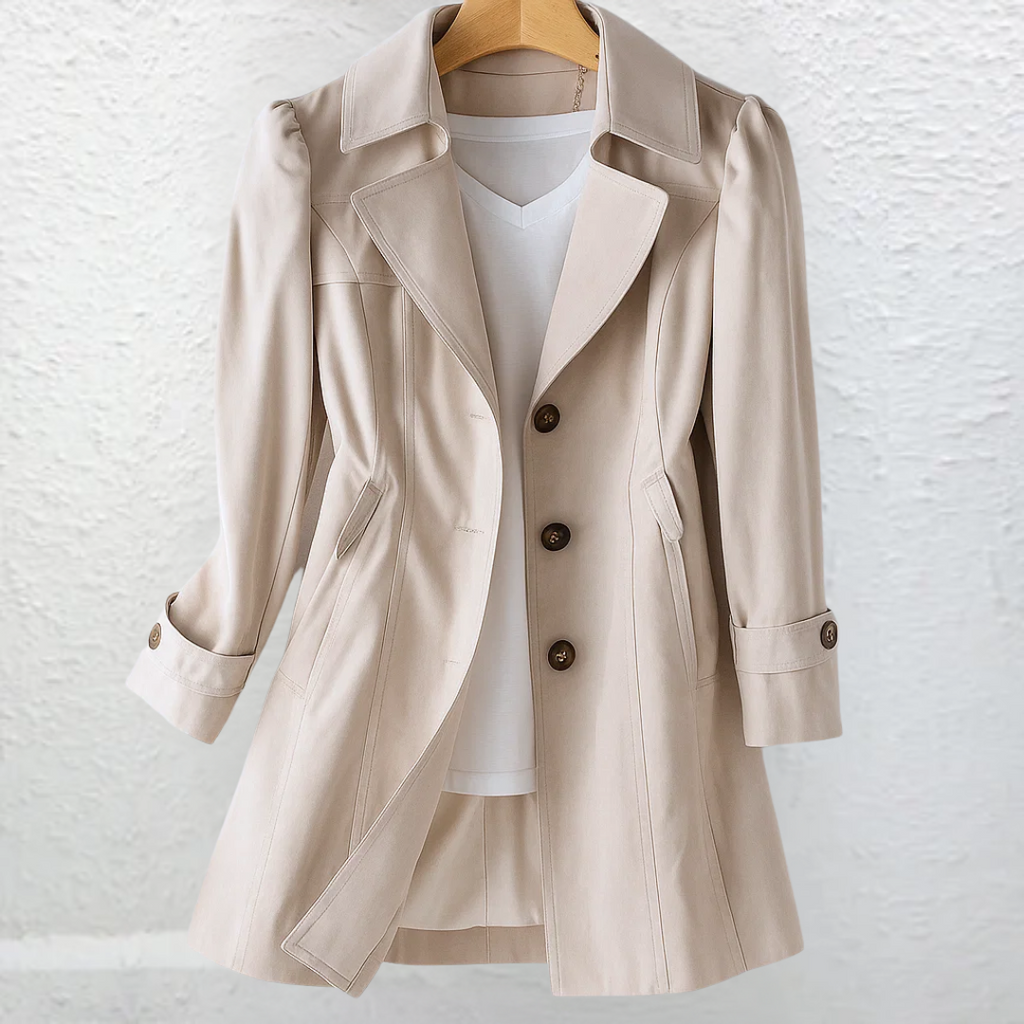 Manteau Trench Femme Élégant Vintage Coupe Ajustée Style Intemporel