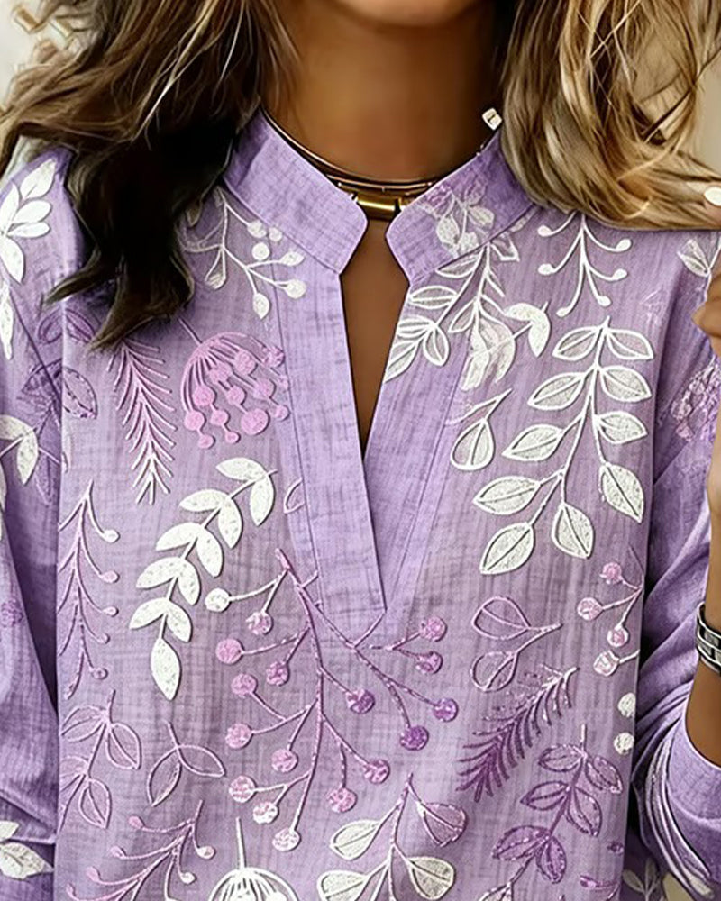 Chemisier Femme Imprimé Floral Col V Coupe Fluide Élégante