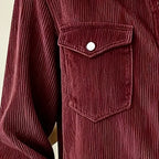 Chemise femme en velours côtelé avec poches