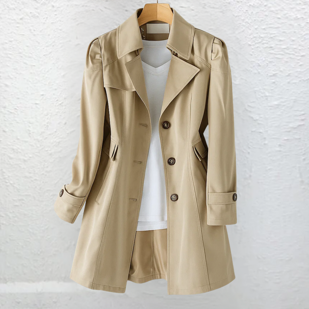 Manteau Trench Femme Élégant Vintage Coupe Ajustée Style Intemporel