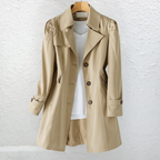 Manteau Trench Femme Élégant Vintage Coupe Ajustée Style Intemporel