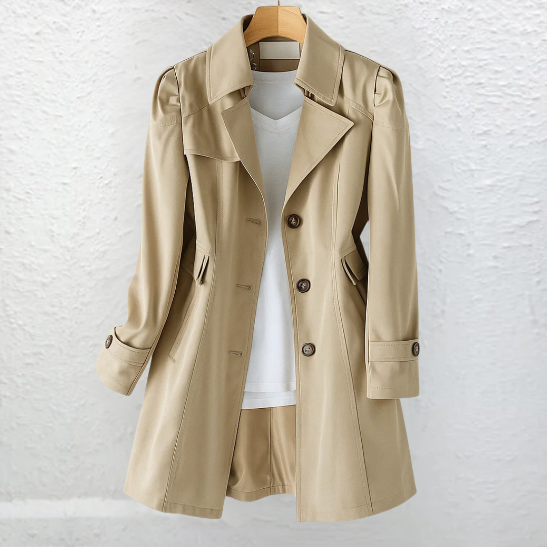 Trench Femme Vintage Coupe Cintrée Élégante Mi-Saison