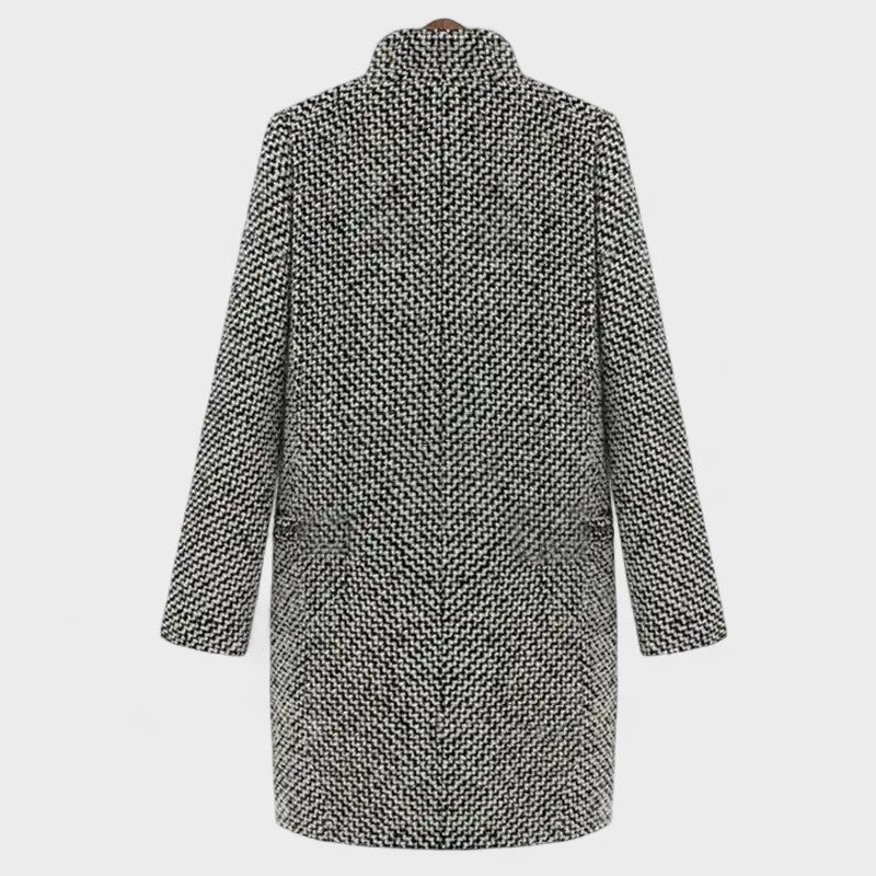 Manteau femme motif pied-de-poule – manteau élégant à double boutonnage