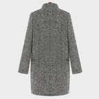 Manteau femme motif pied-de-poule – manteau élégant à double boutonnage
