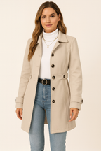 Trench Élégant pour Femme à Ceinture Ajustable
