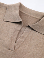 Pull Femme Col Polo en Maille – Élégance Décontractée