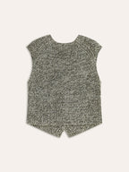 Gilet Femme Tricoté Sans Manches Fermeture Boutonnée Coupe Courte