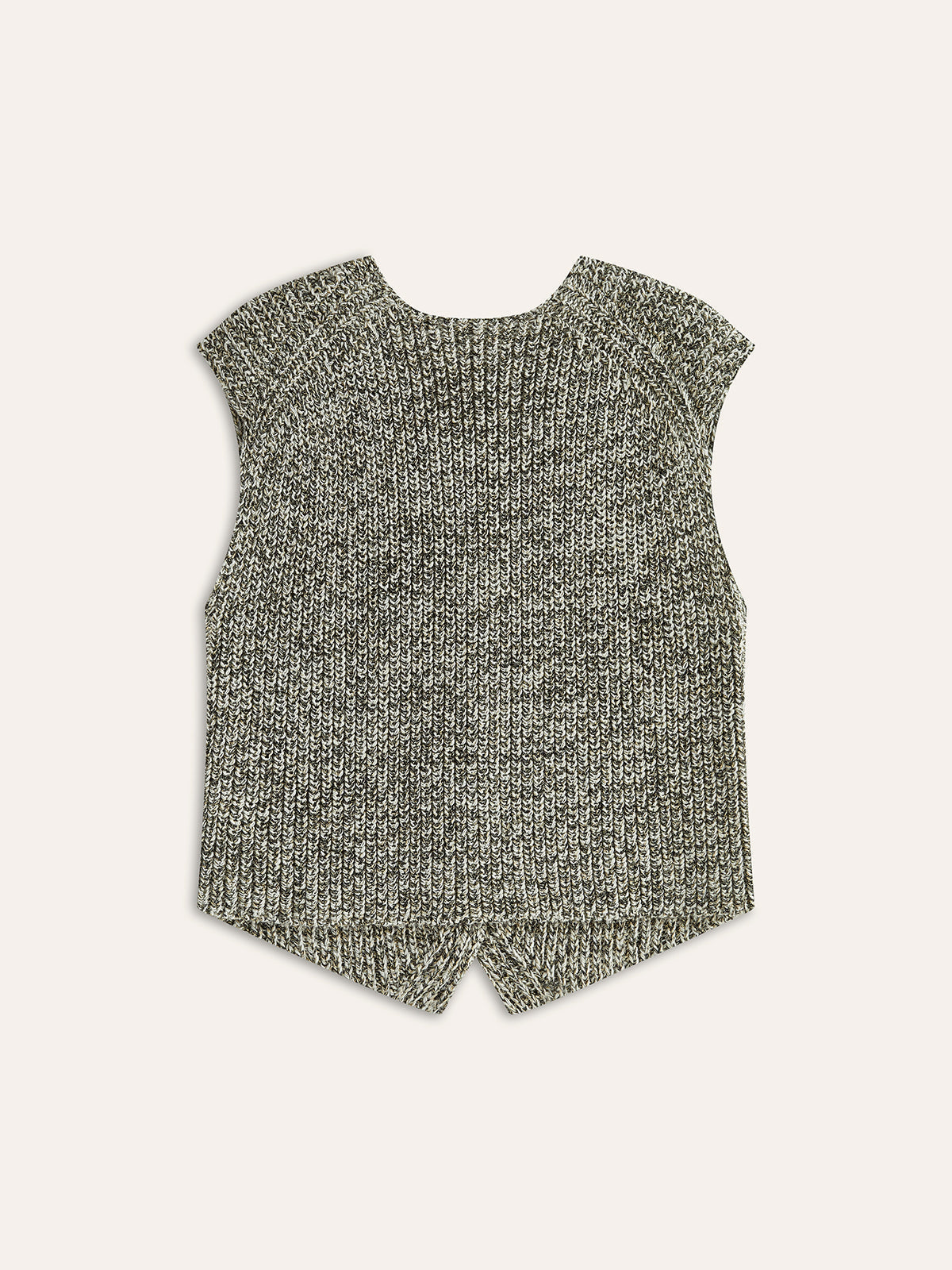 Gilet Femme Tricoté Sans Manches Fermeture Boutonnée Coupe Courte